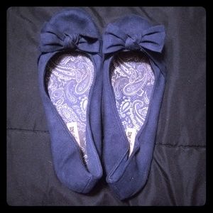 American eagle suede flats navy blue